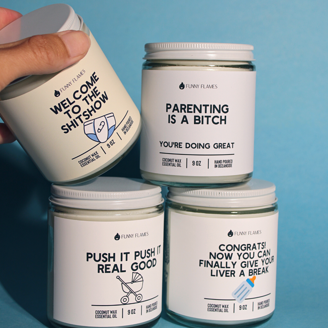 Push It, Push It, Real Good - Funny Baby Shower Candle Gift