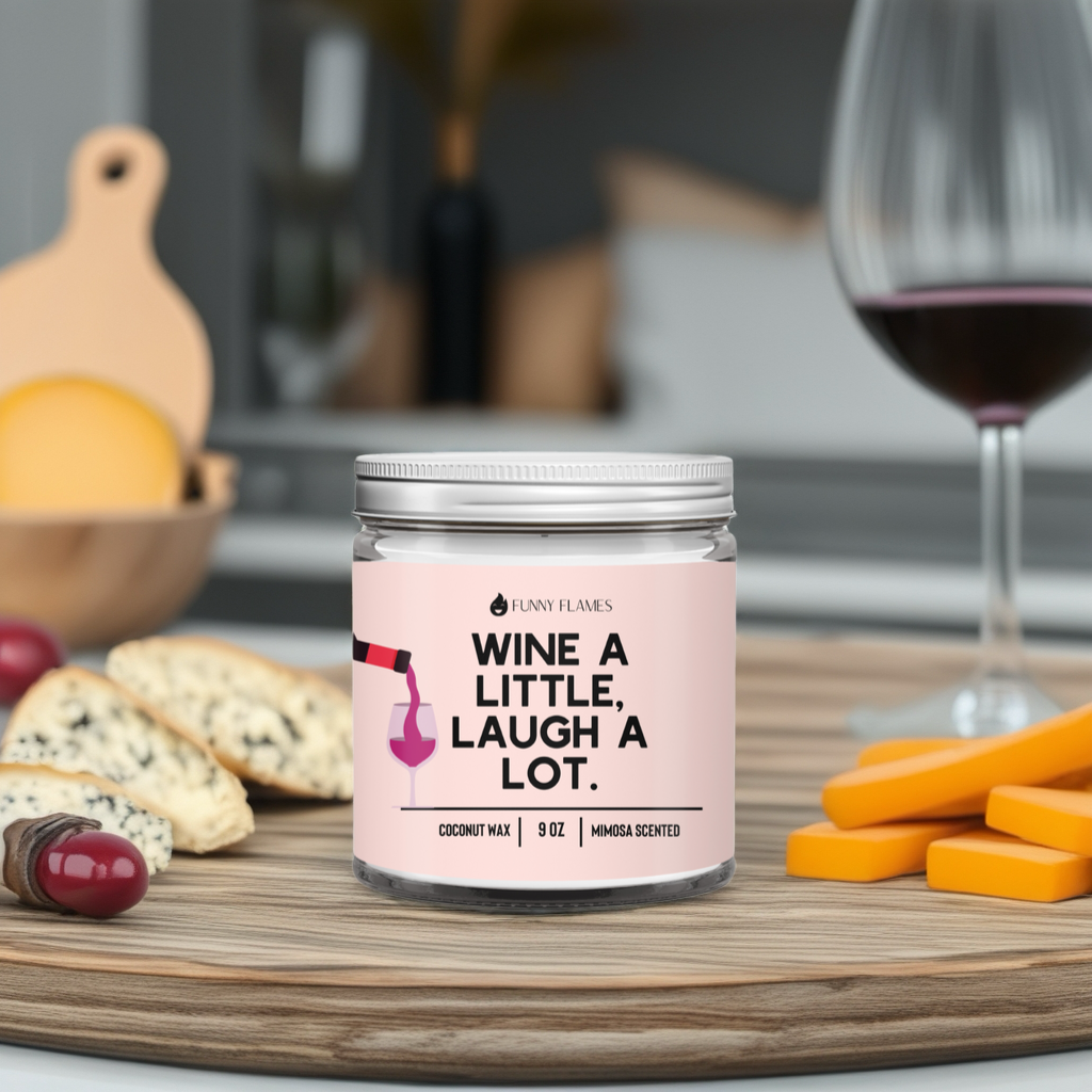 Wine A Little, Laugh A Lot - Funny Flames Candle